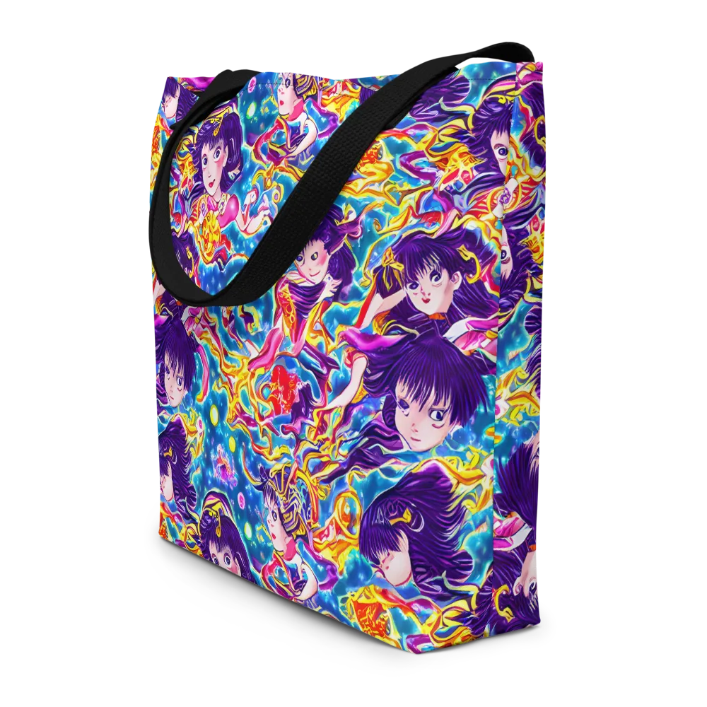 Aquatic Whim on Large Tote Bag W/ Pocket — Front