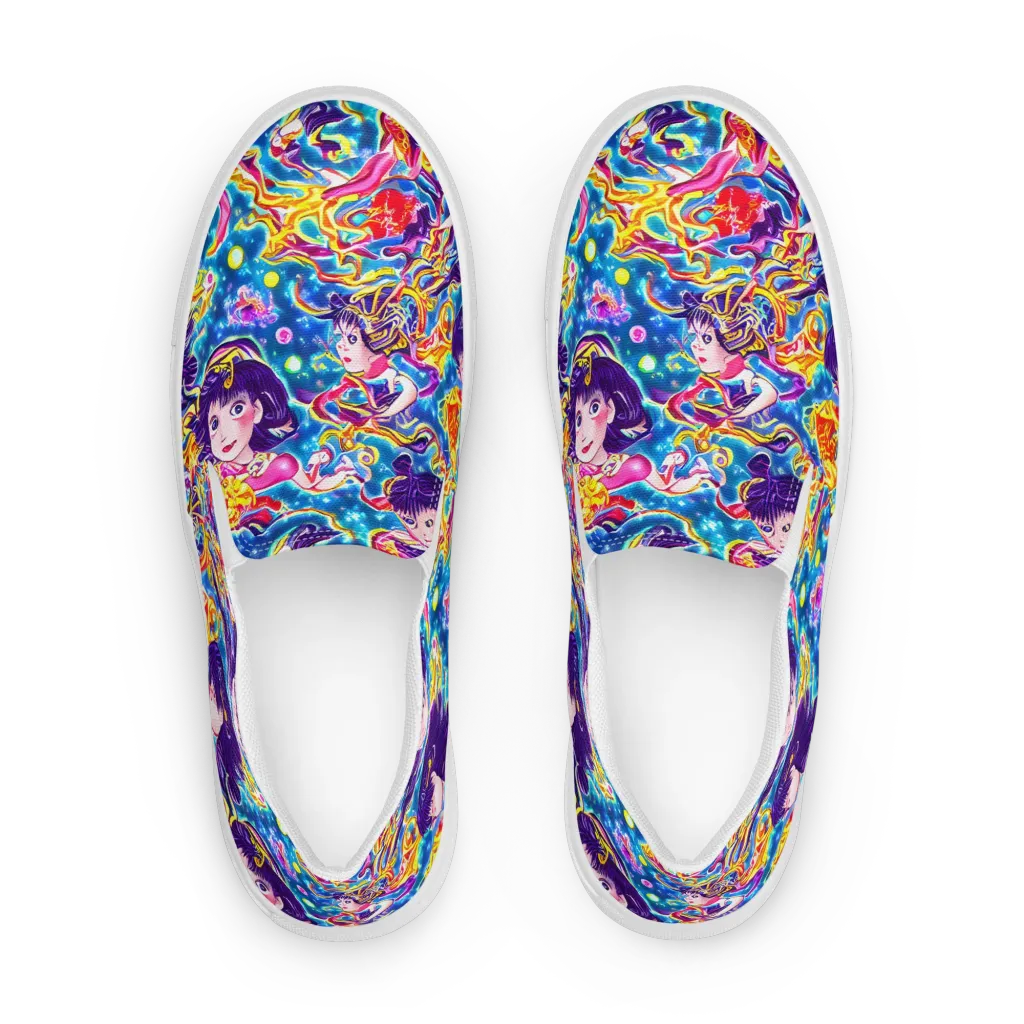 Aquatic Whim on Women's Slip-On Canvas Shoes — Front