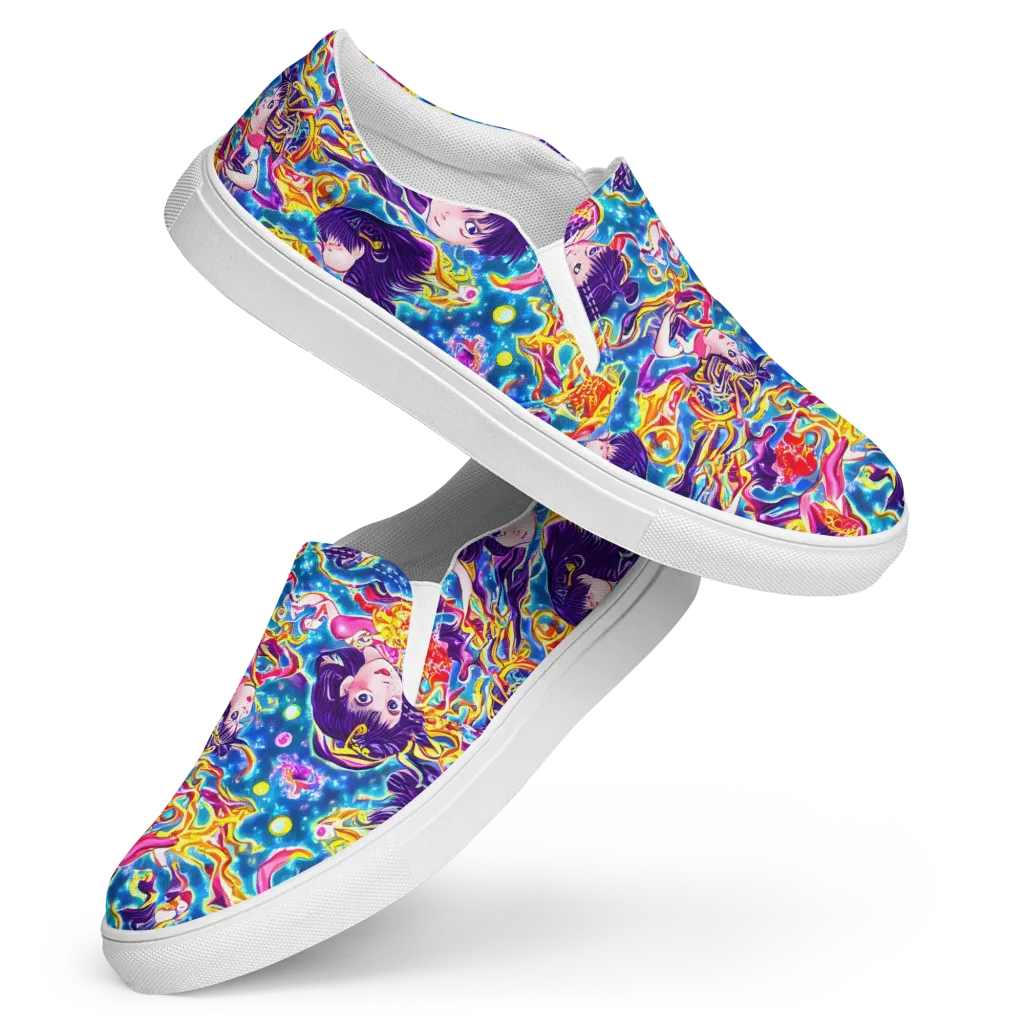 Aquatic Whim on Women's Slip-On Canvas Shoes — Front