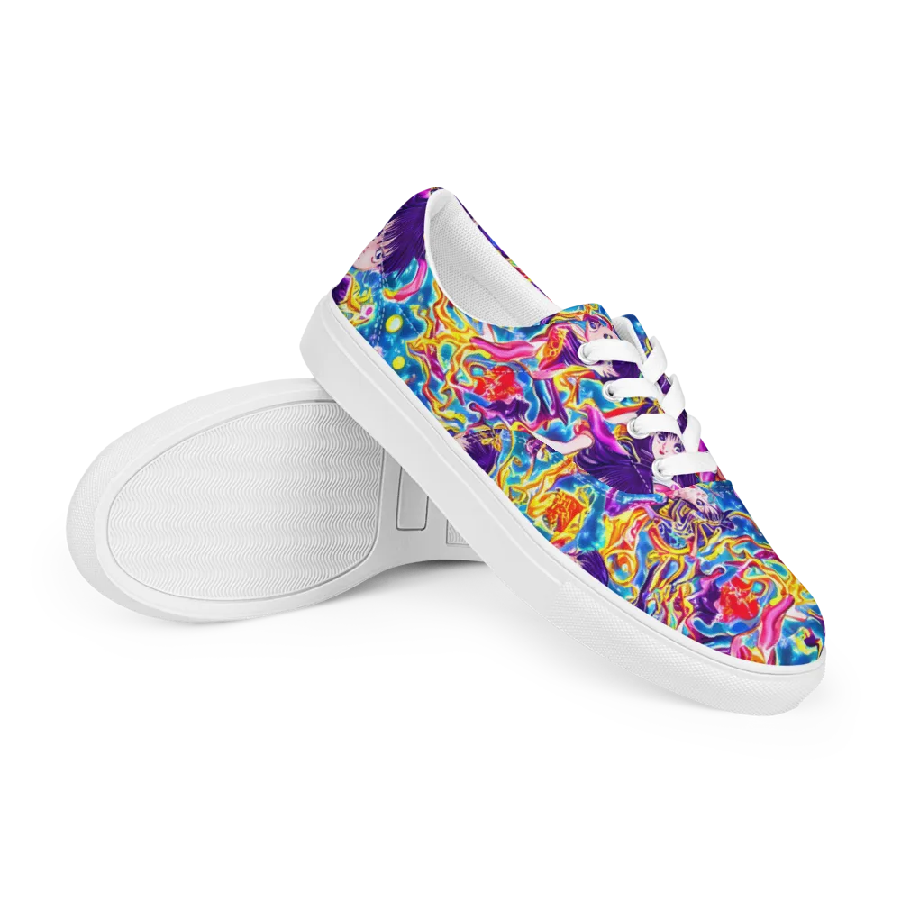 Aquatic Whim on Men's Lace-Up Canvas Shoes — Right Front