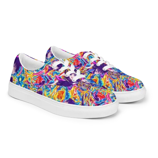 Aquatic Whim on a Men's Lace-Up Canvas Shoes