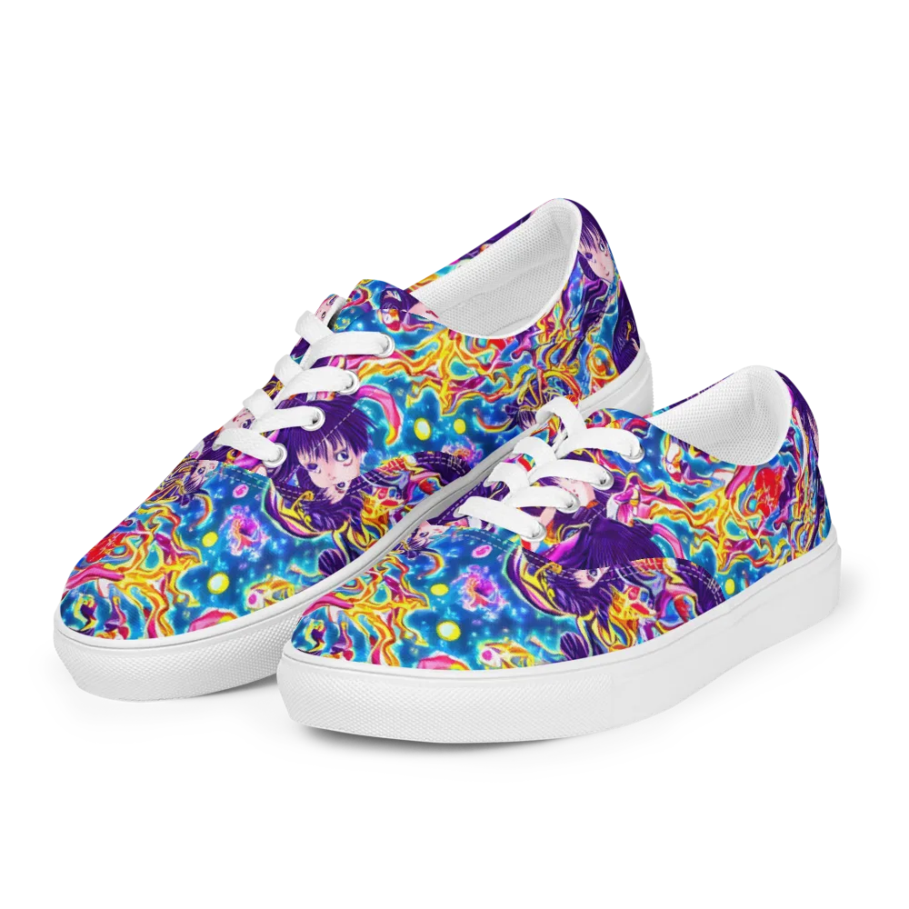 Aquatic Whim on Men's Lace-Up Canvas Shoes — Left Front