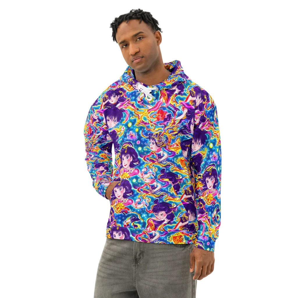 Aquatic Whim on Cotton Hoodie — Left Front