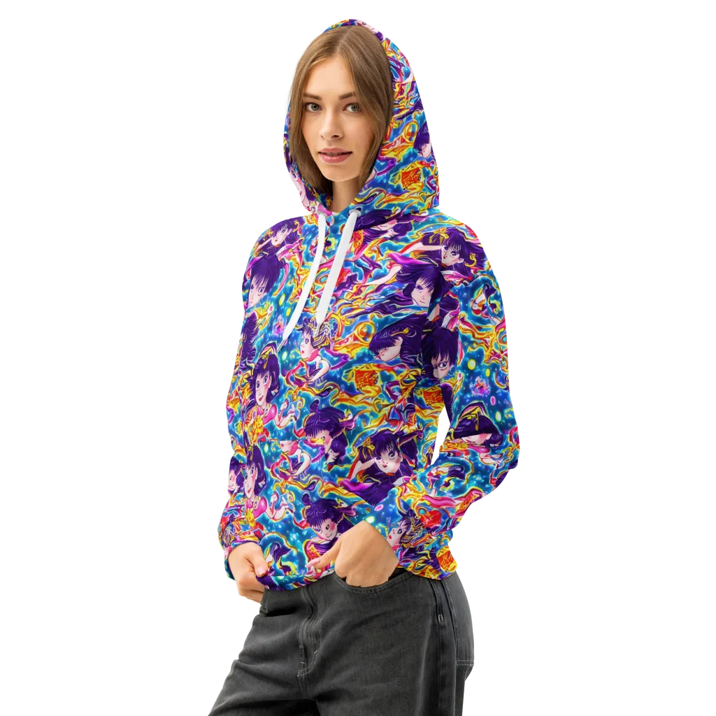 Aquatic Whim on Cotton Hoodie — Left Front