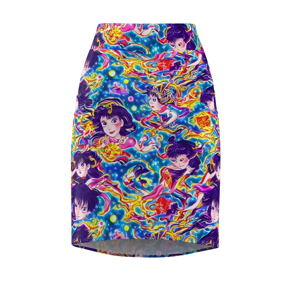Aquatic Whim on Pencil Skirt — Front
