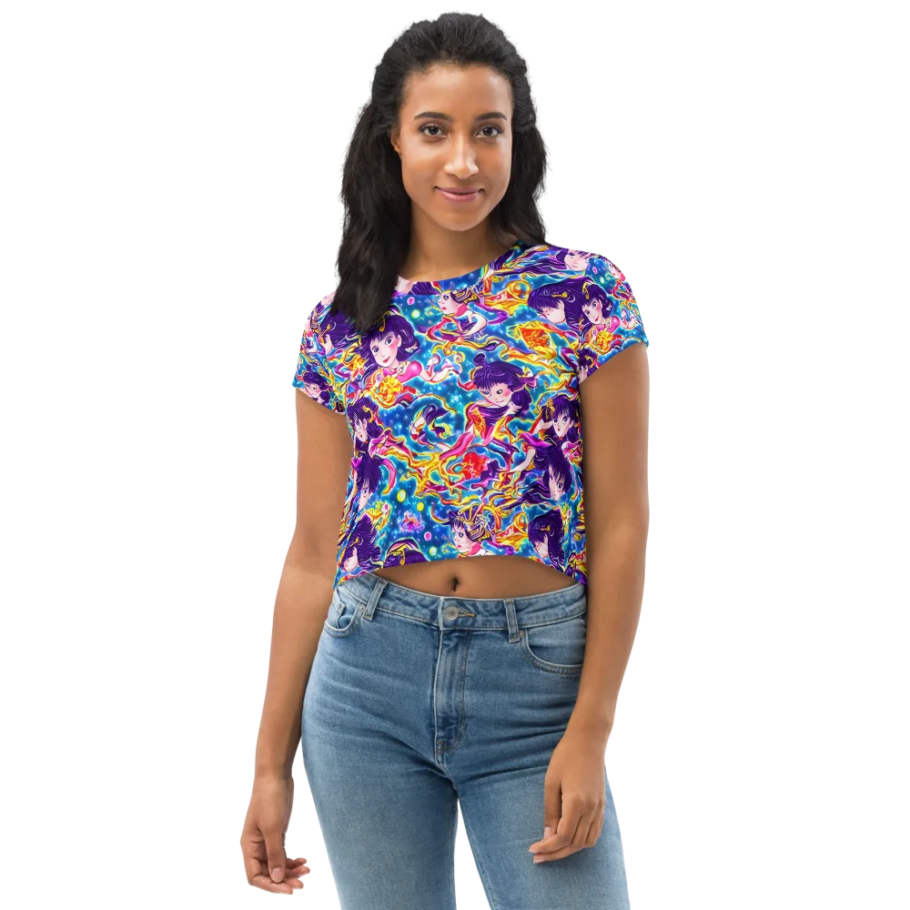 Aquatic Whim on Crop Tee — Front