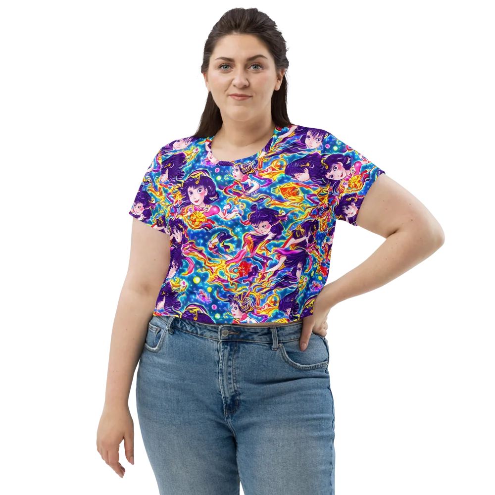 Aquatic Whim on Crop Tee — Front