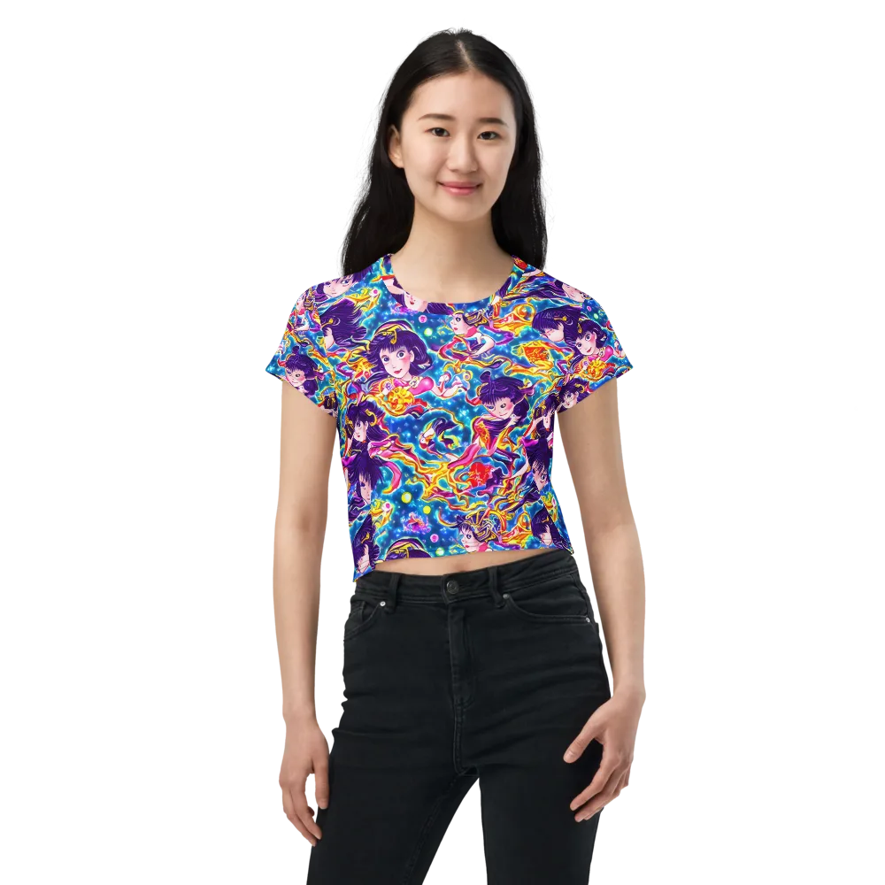 Aquatic Whim on Crop Tee — Front