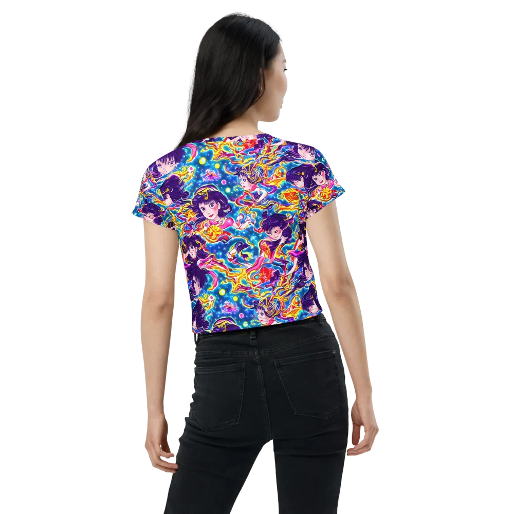 Aquatic Whim on Crop Tee — Back