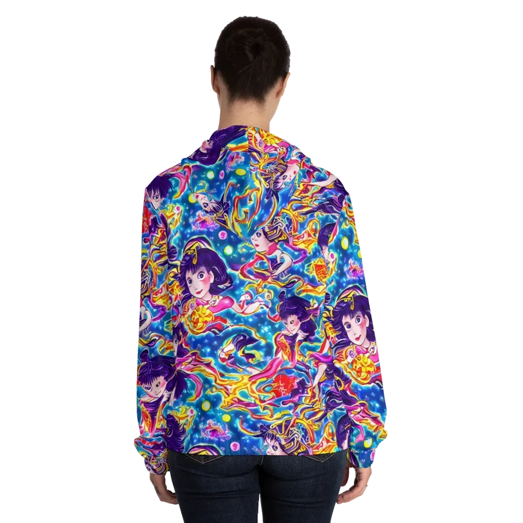 Aquatic Whim on Women's Full-Zip Hoodie — Back On Person