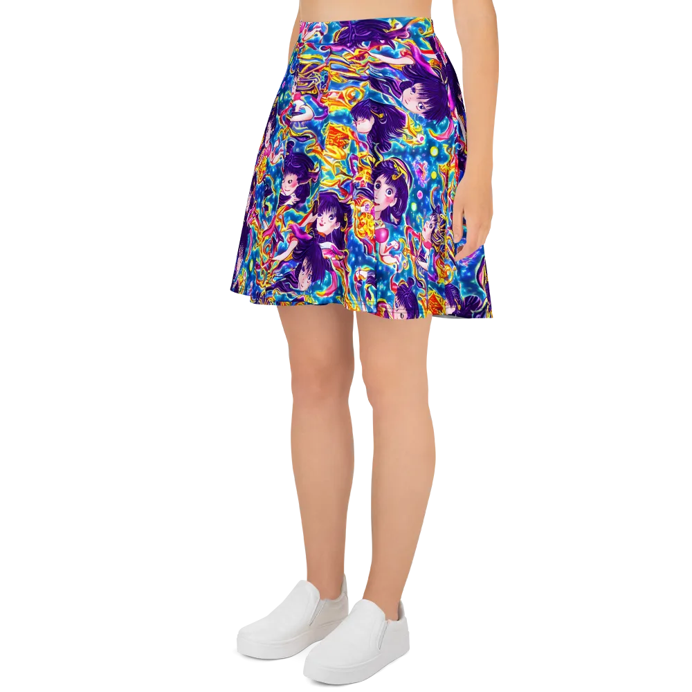 Aquatic Whim on Skater Skirt — Left