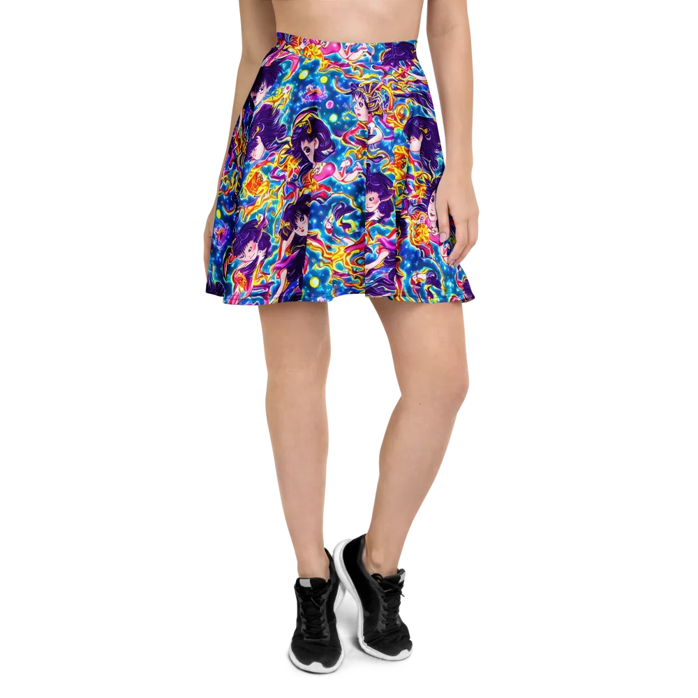 Aquatic Whim on Skater Skirt — Front
