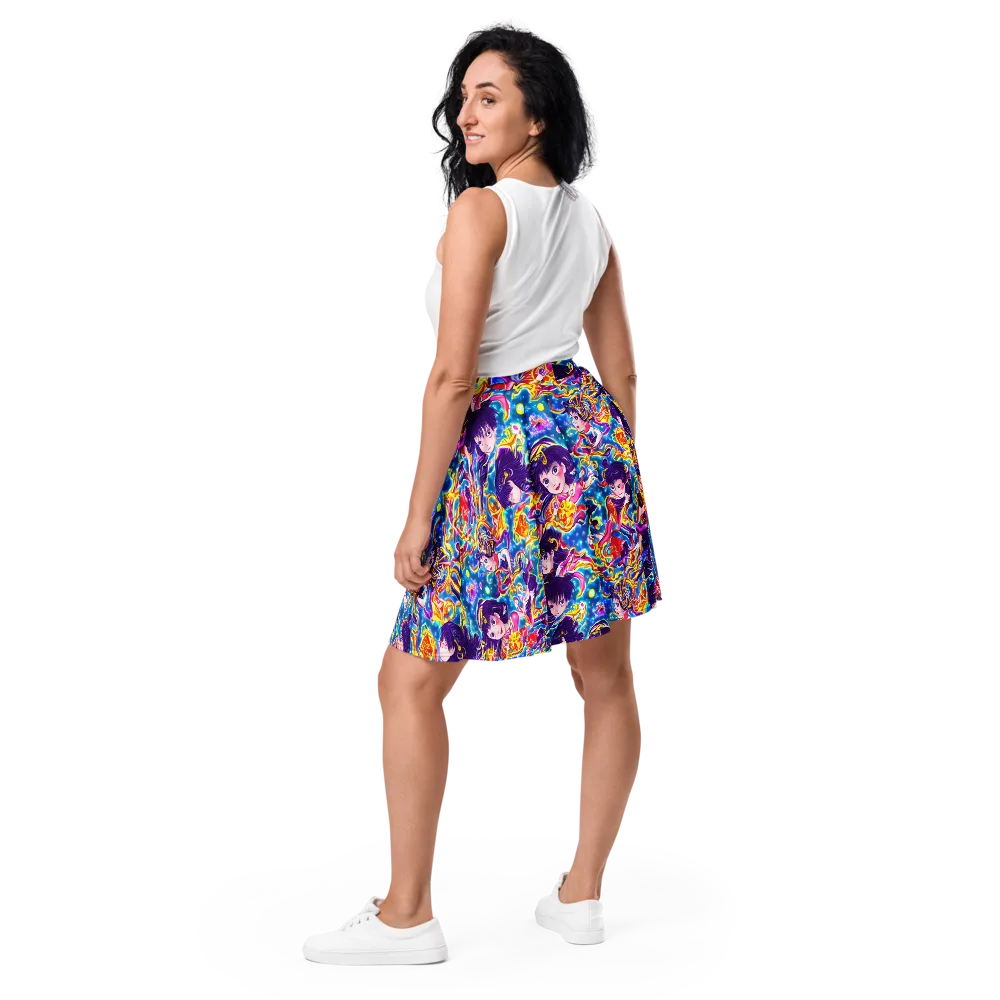 Aquatic Whim on Skater Skirt — Back