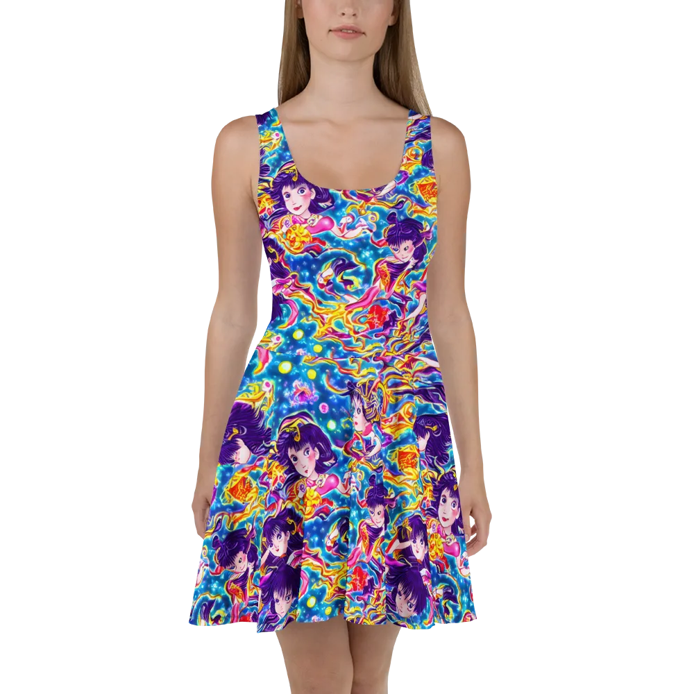 Aquatic Whim on Skater Dress — Front
