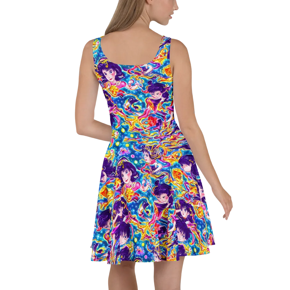 Aquatic Whim on Skater Dress — Back