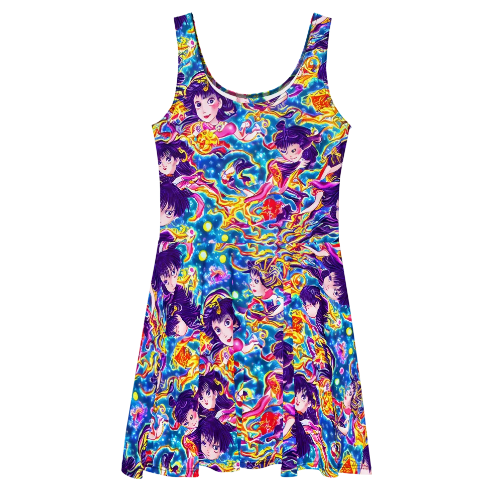 Aquatic Whim on Skater Dress — Front