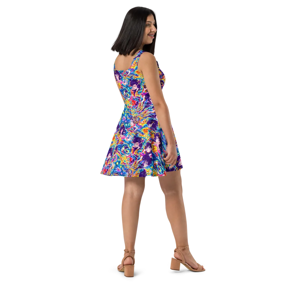 Aquatic Whim on Skater Dress — Right