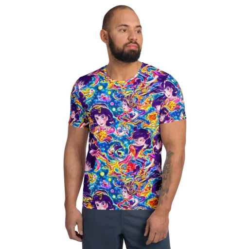 Aquatic Whim on a Men's Athletic T-Shirt