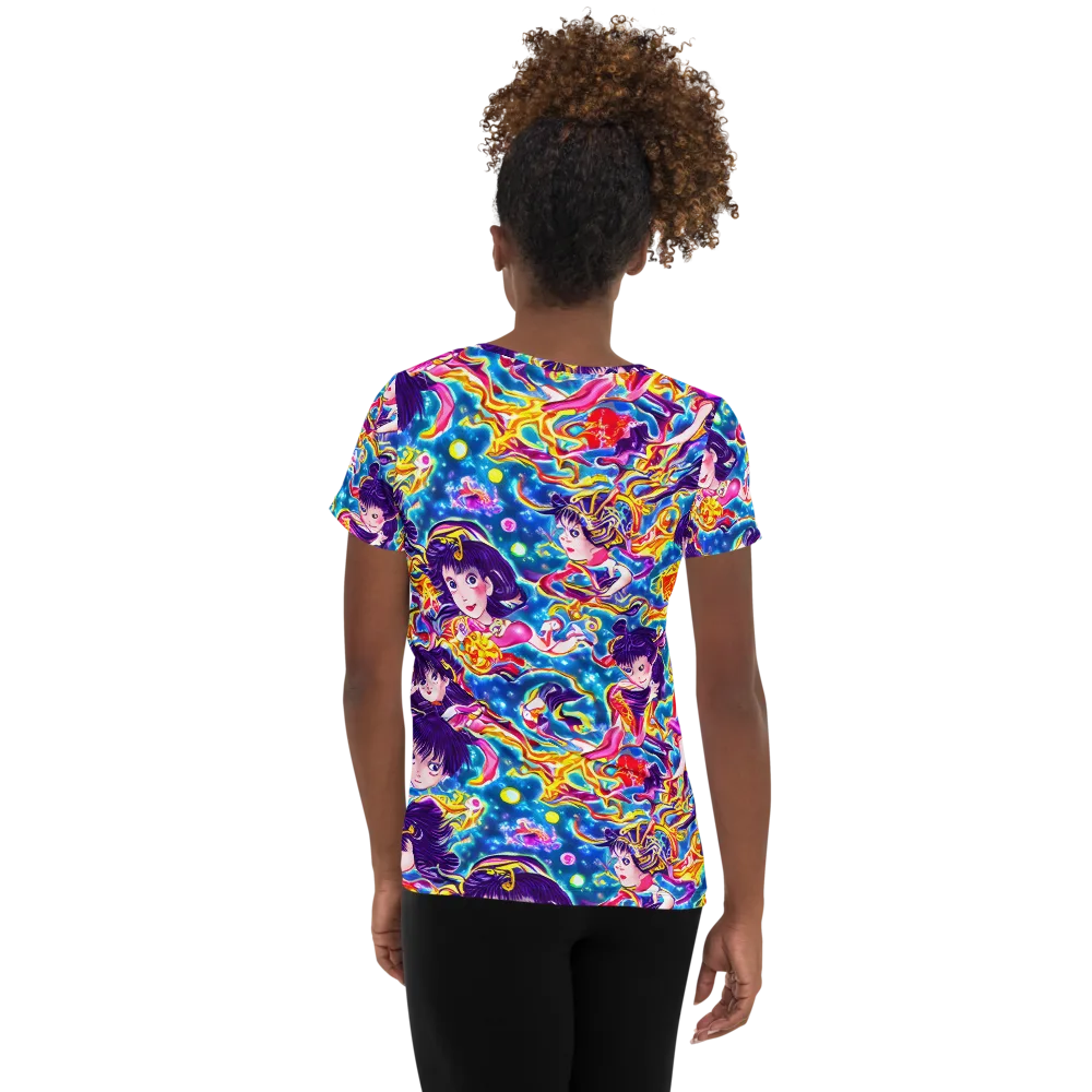 Aquatic Whim on Women's Athletic T-Shirt — Back