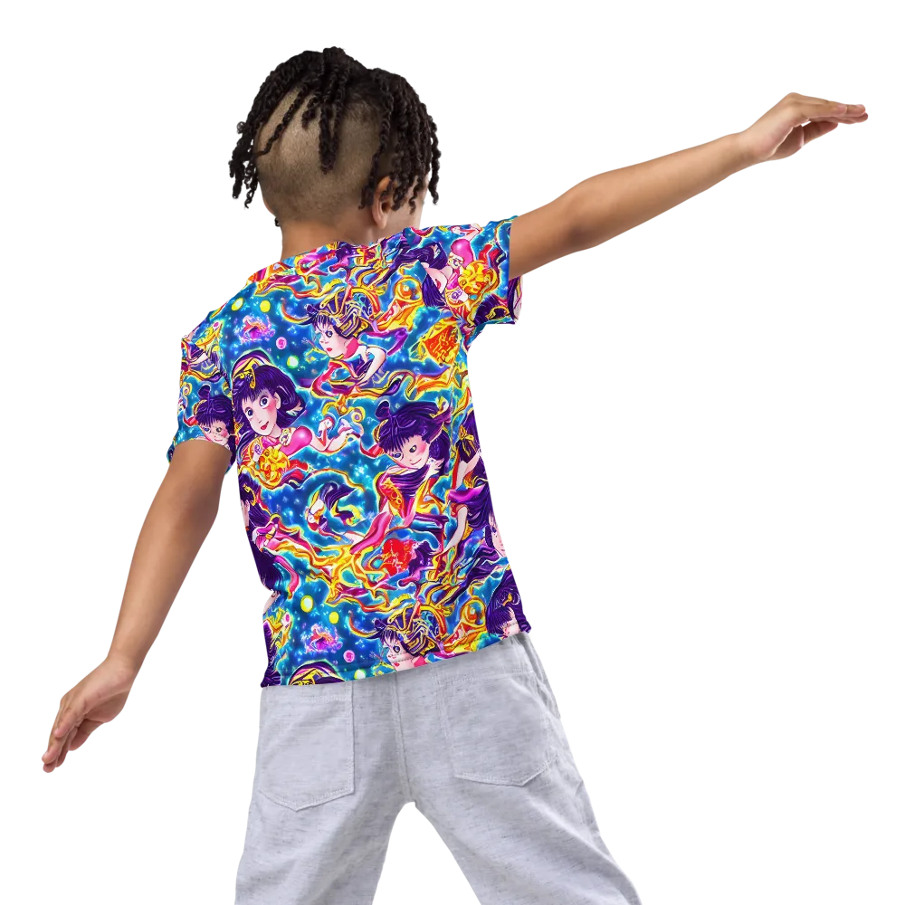 Aquatic Whim on Kids Crew Neck T-Shirt — Back
