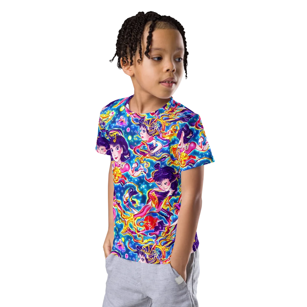 Aquatic Whim on Kids Crew Neck T-Shirt — Left Front