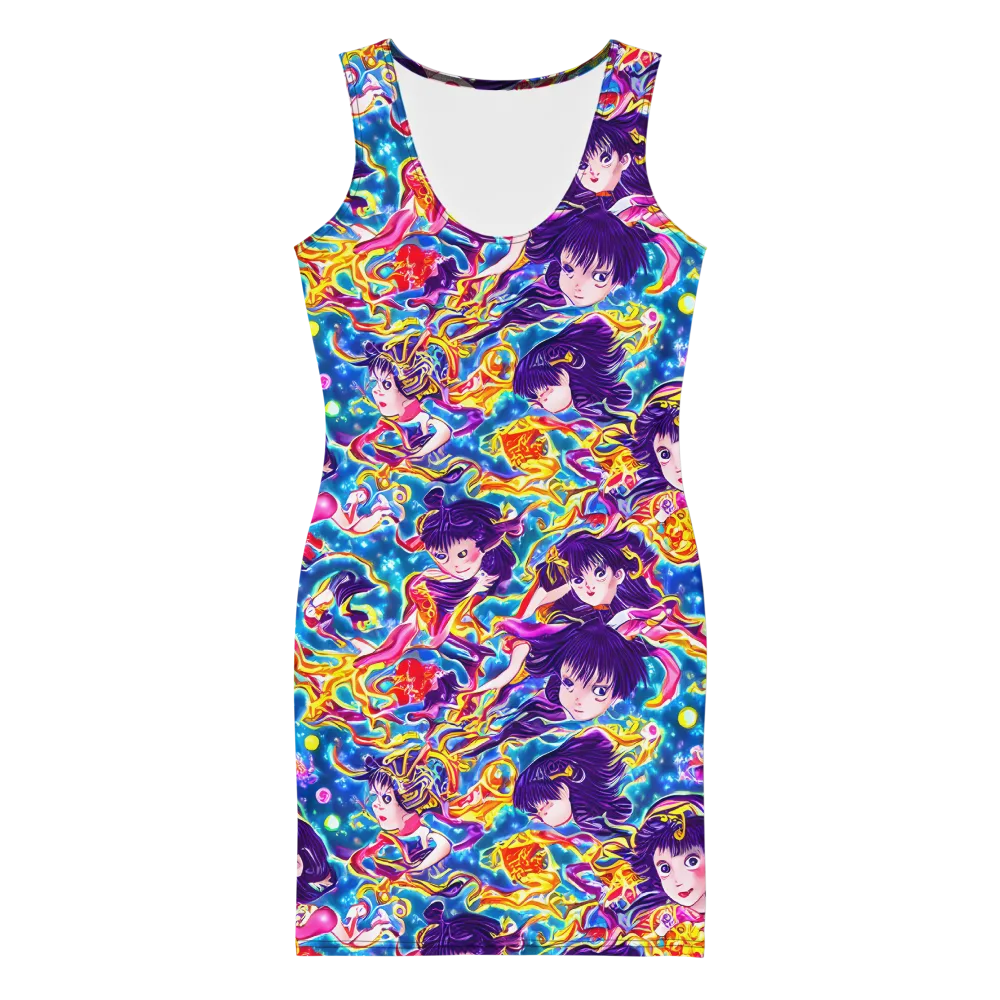 Aquatic Whim on Bodycon Dress — Front