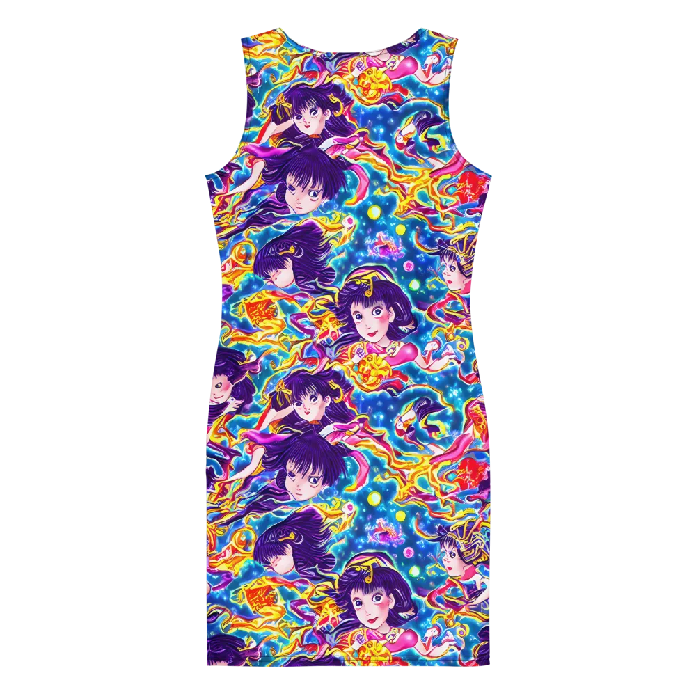 Aquatic Whim on Bodycon Dress — Back