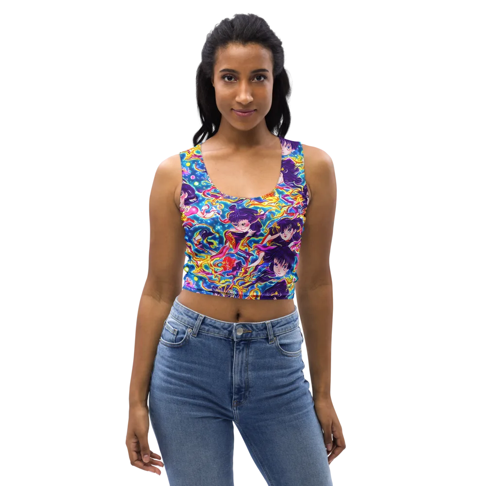 Aquatic Whim on Crop Top — Front