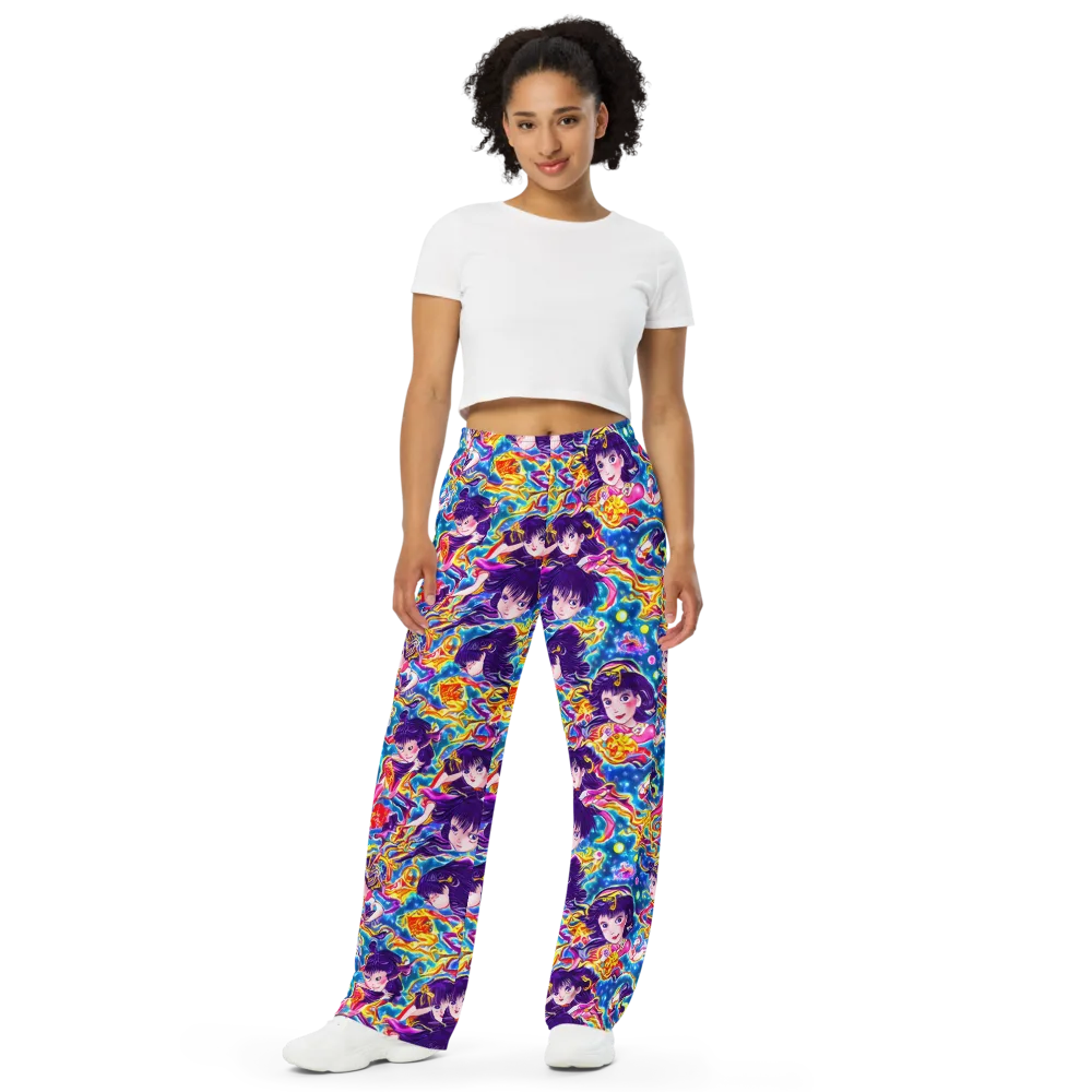 Aquatic Whim on Wide-Leg Pants — Front