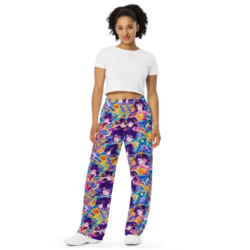 Aquatic Whim on a Wide-Leg Pants