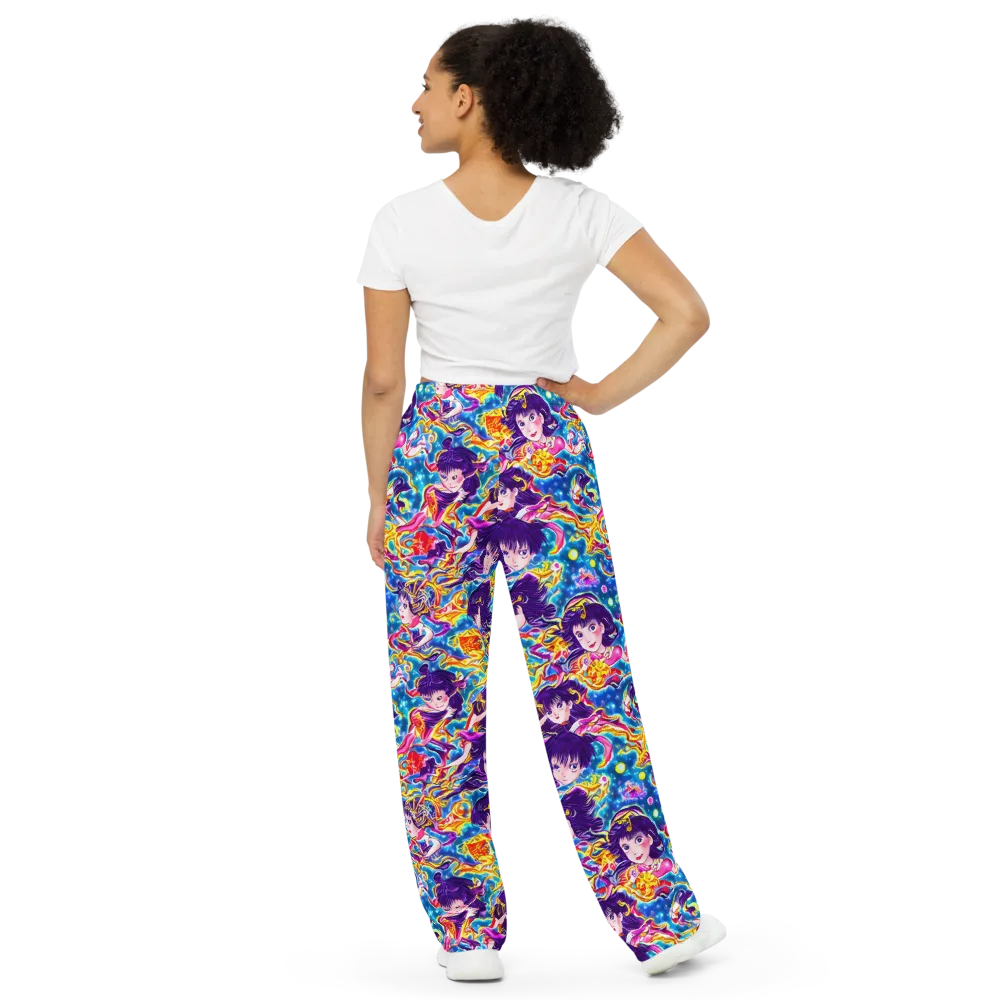 Aquatic Whim on Wide-Leg Pants — Back