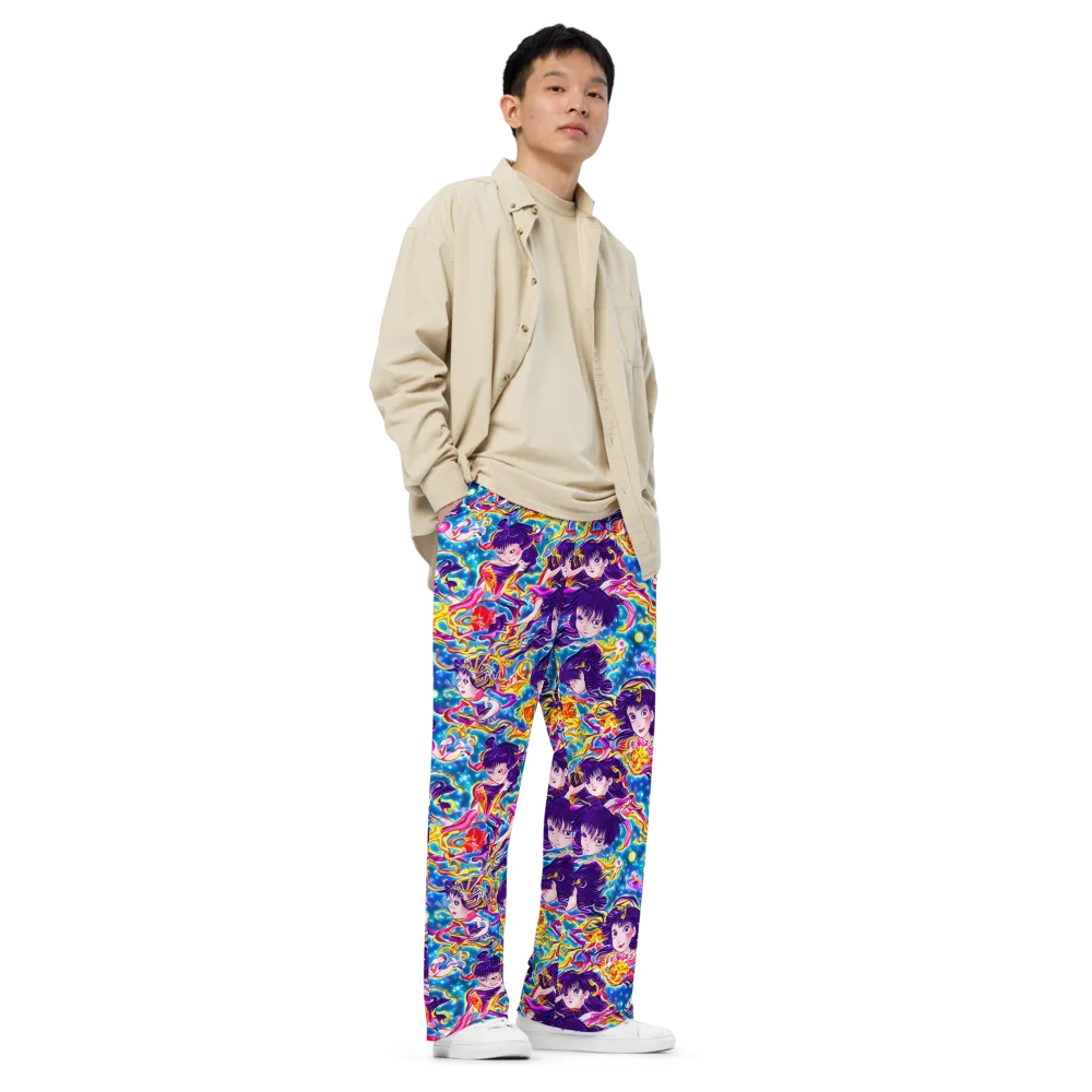 Aquatic Whim on Wide-Leg Pants — Right Front