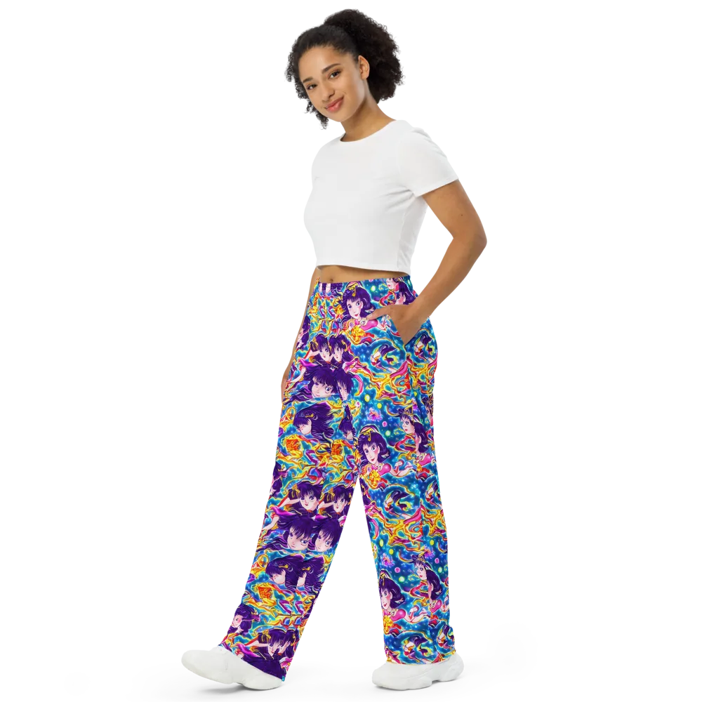 Aquatic Whim on Wide-Leg Pants — Left Front