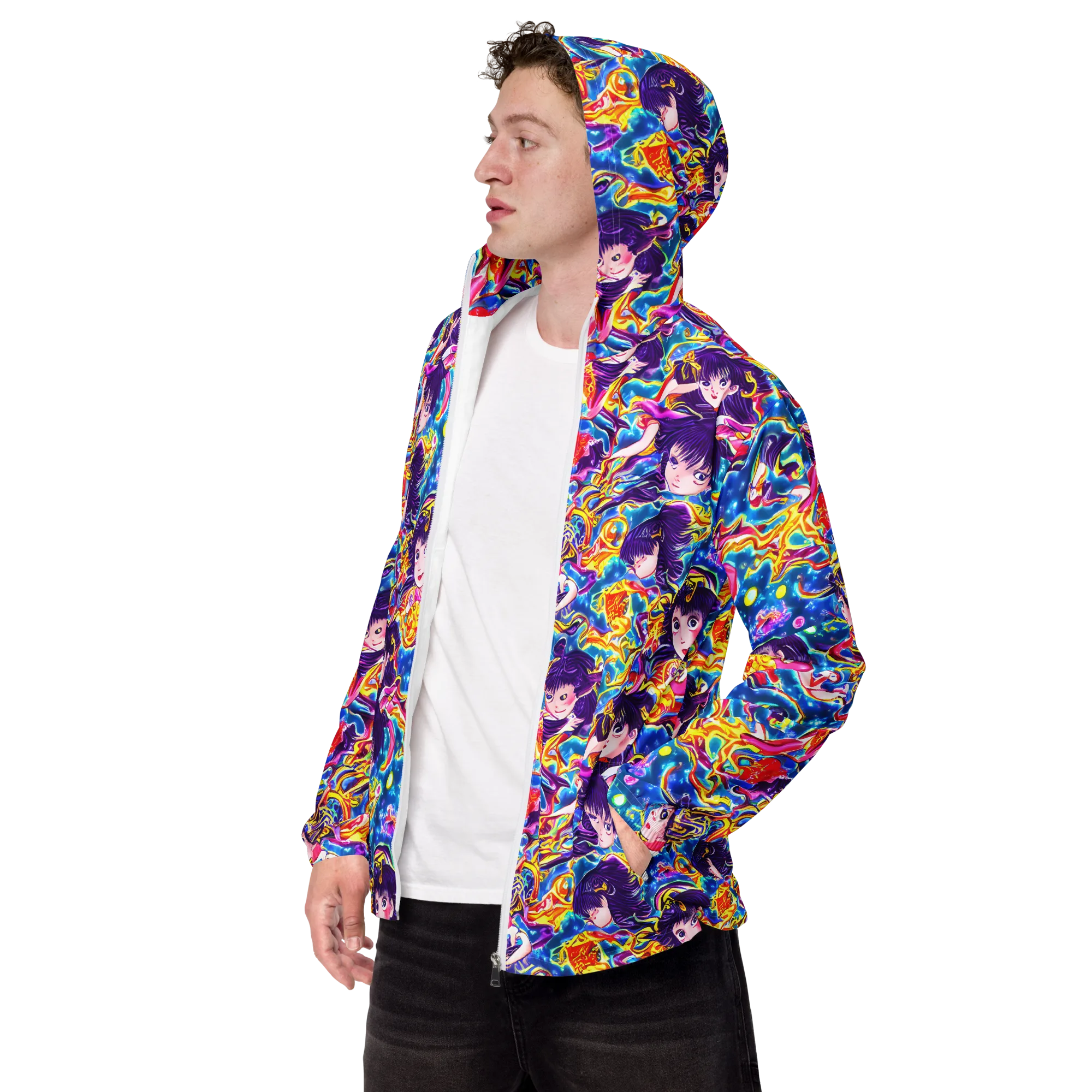 Aquatic Whim on Men's Windbreaker — Left Front