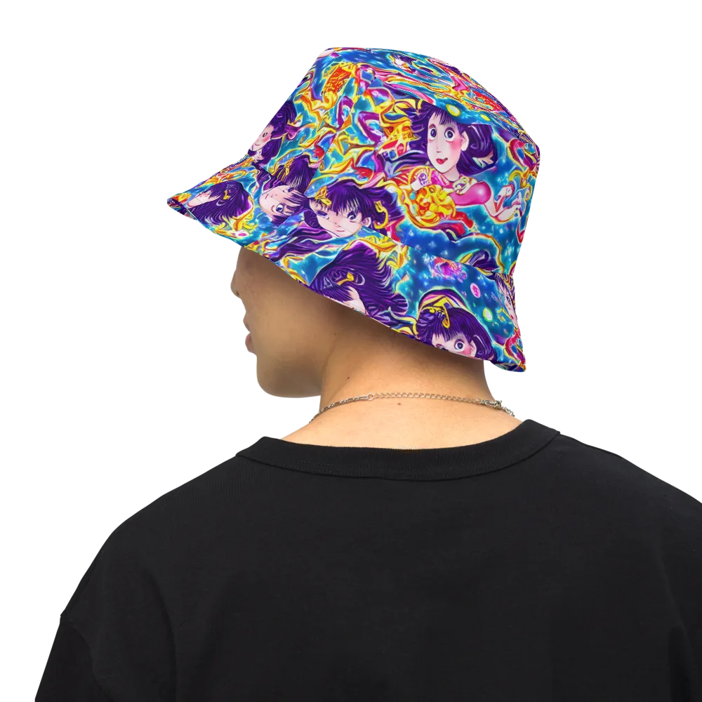 Aquatic Whim on Reversible Bucket Hat — Back Inside