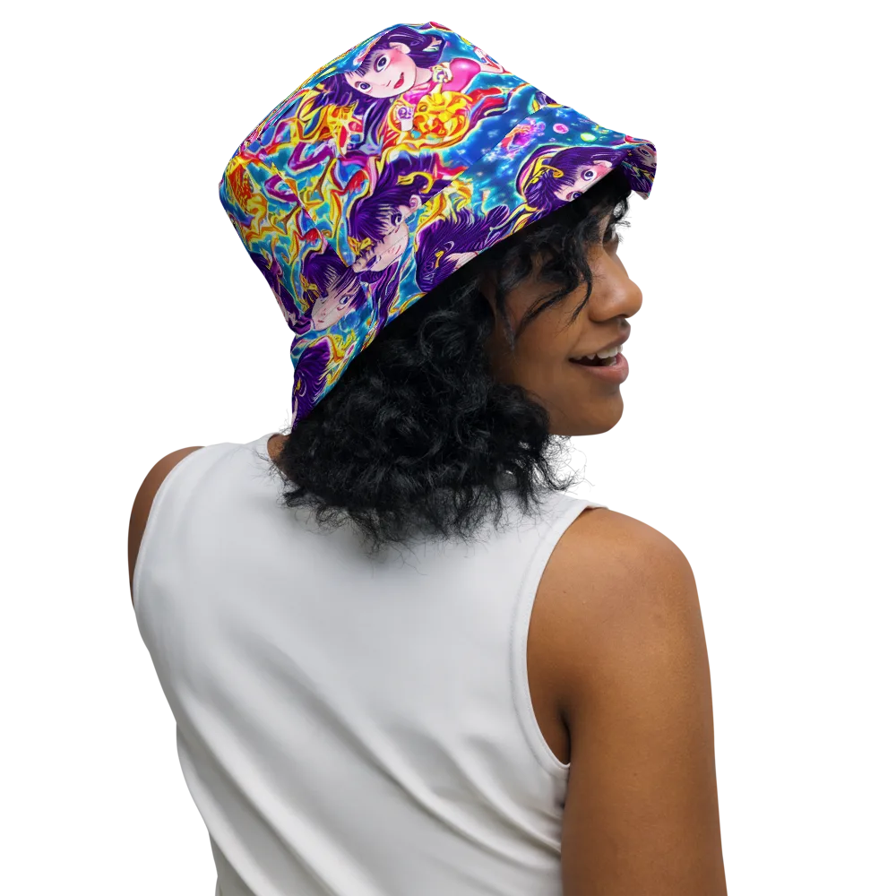 Aquatic Whim on Reversible Bucket Hat — Right Outside