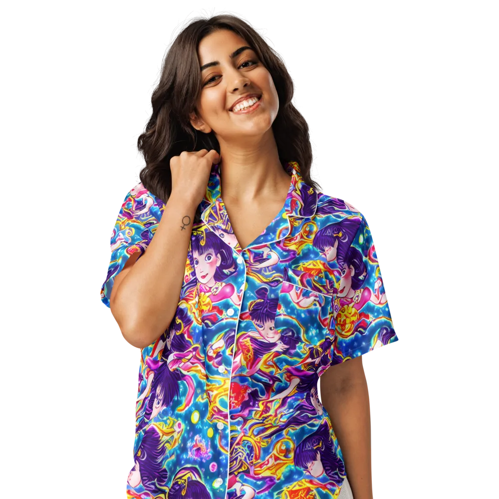 Aquatic Whim on Women's Short Sleeve Pajama Top — Front
