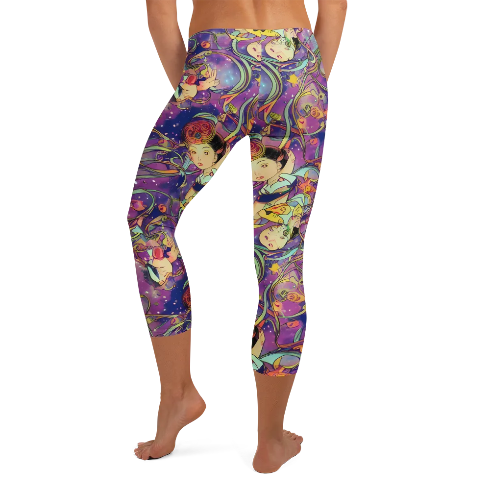 Spiral of Stardust on Capri Leggings — Back