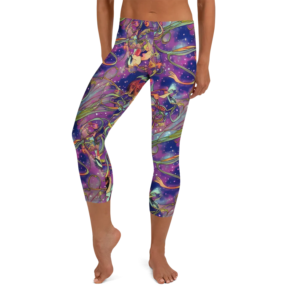 Spiral of Stardust on Capri Leggings — Front