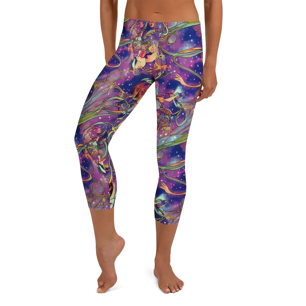 Spiral of Stardust on Capri Leggings — Front