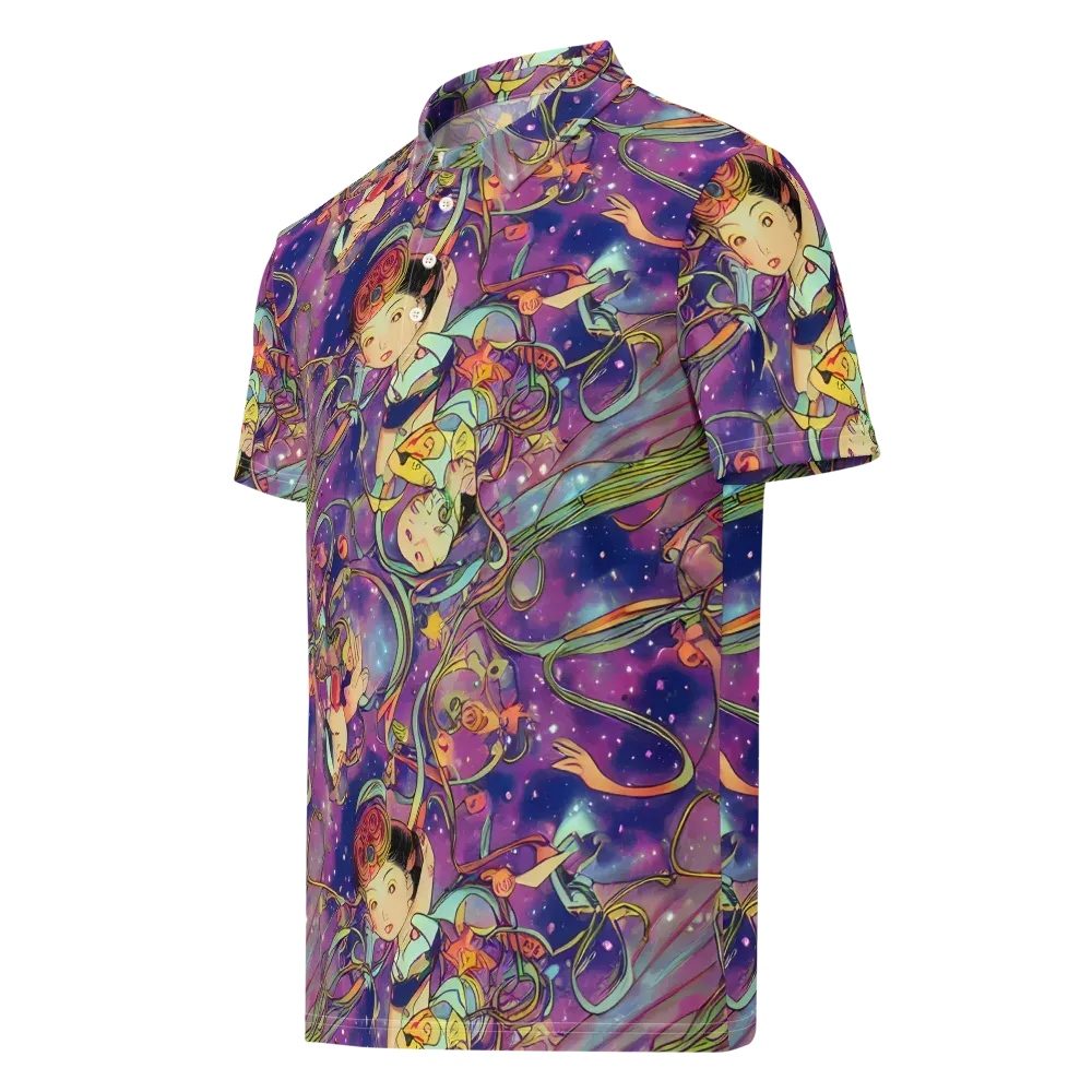 Spiral of Stardust on Men's Slim Fit Polo Shirt — Left Front