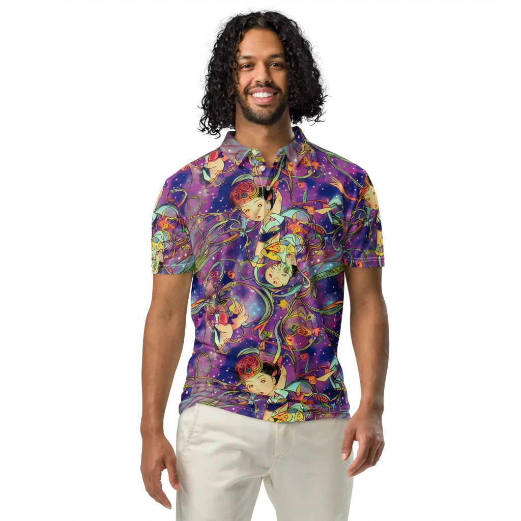Spiral of Stardust on Men's Slim Fit Polo Shirt — Front