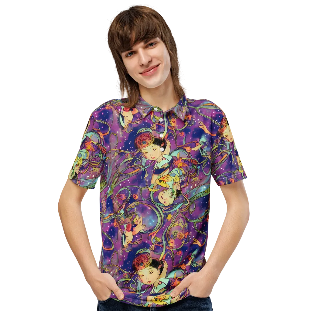 Spiral of Stardust on Men's Slim Fit Polo Shirt — Front