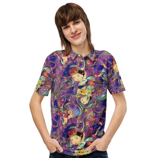 Spiral of Stardust on a Men's Slim Fit Polo Shirt