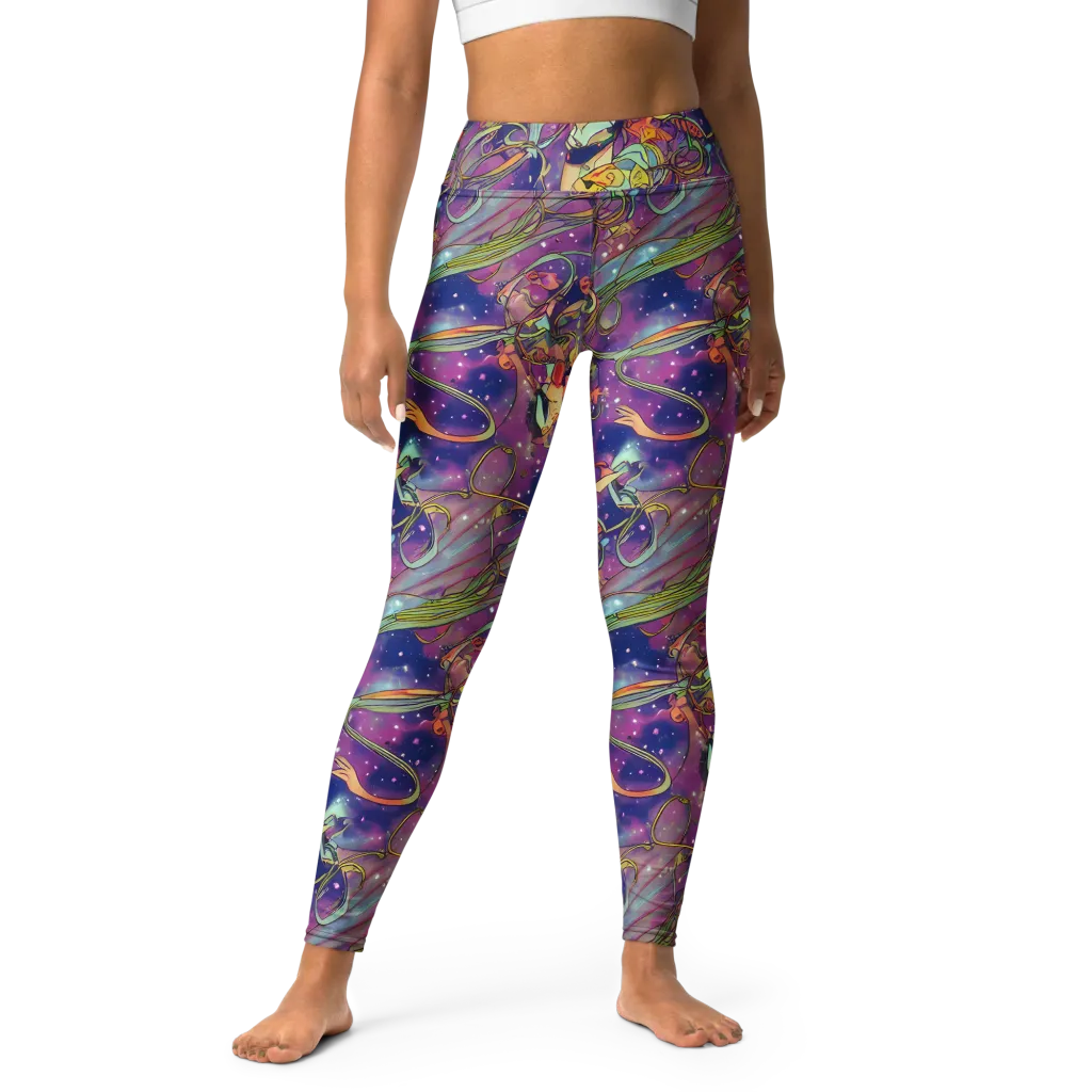 Spiral of Stardust on Yoga Leggings — Front