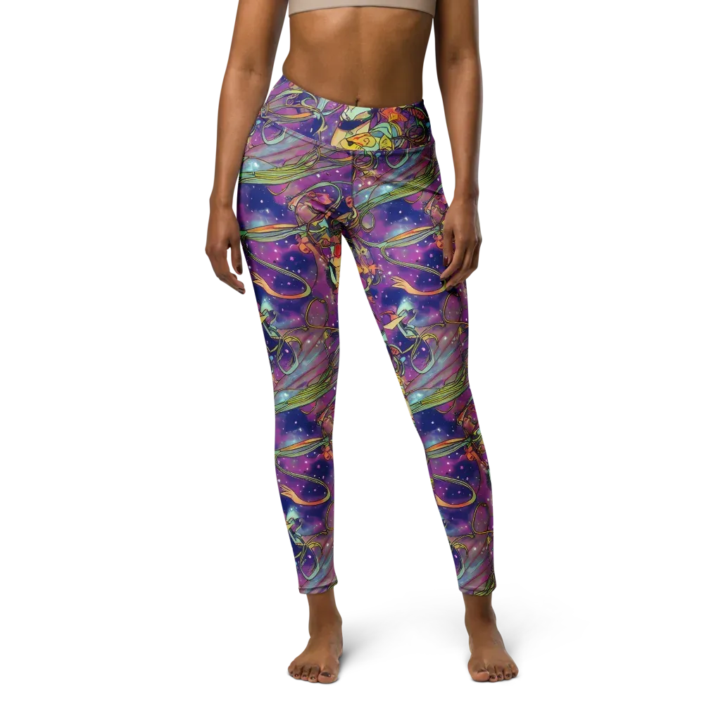 Spiral of Stardust on Yoga Leggings — Front