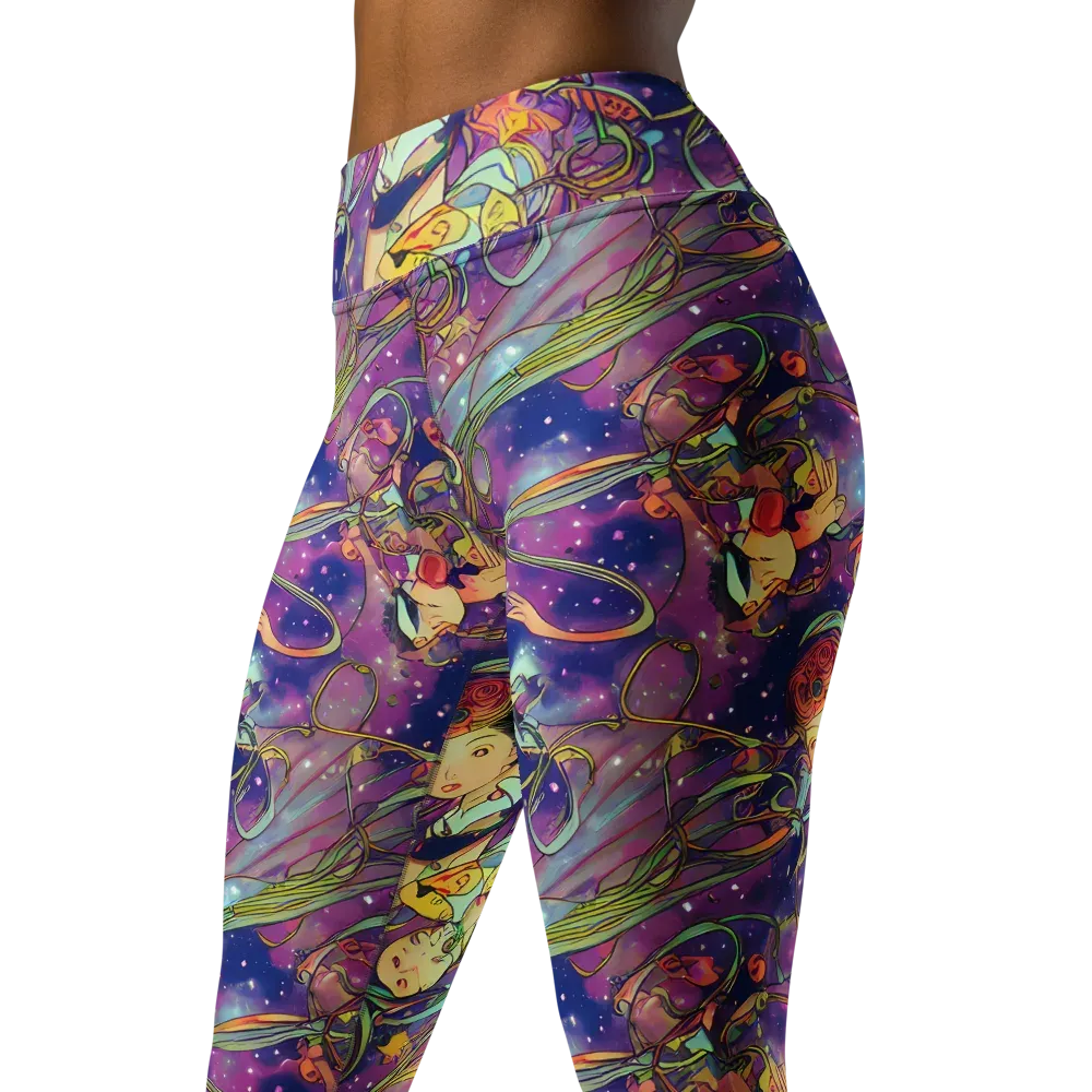 Spiral of Stardust on Yoga Leggings — Left Front