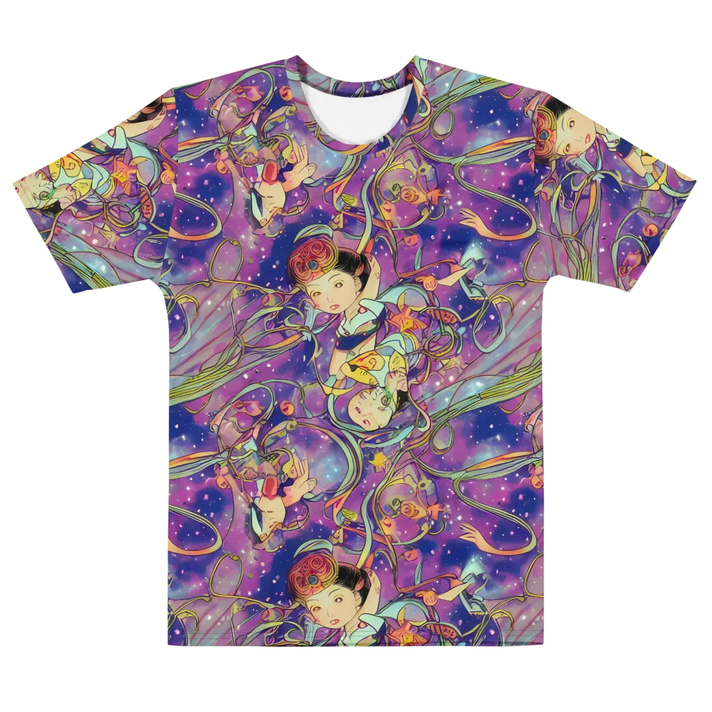 Spiral of Stardust on Men's Cotton Crew Neck T-Shirt — Front