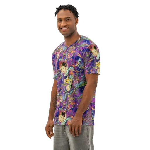 Spiral of Stardust on a Men's Cotton Crew Neck T-Shirt
