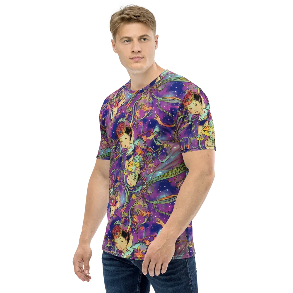 Spiral of Stardust on Men's Crew Neck T-Shirt — Left